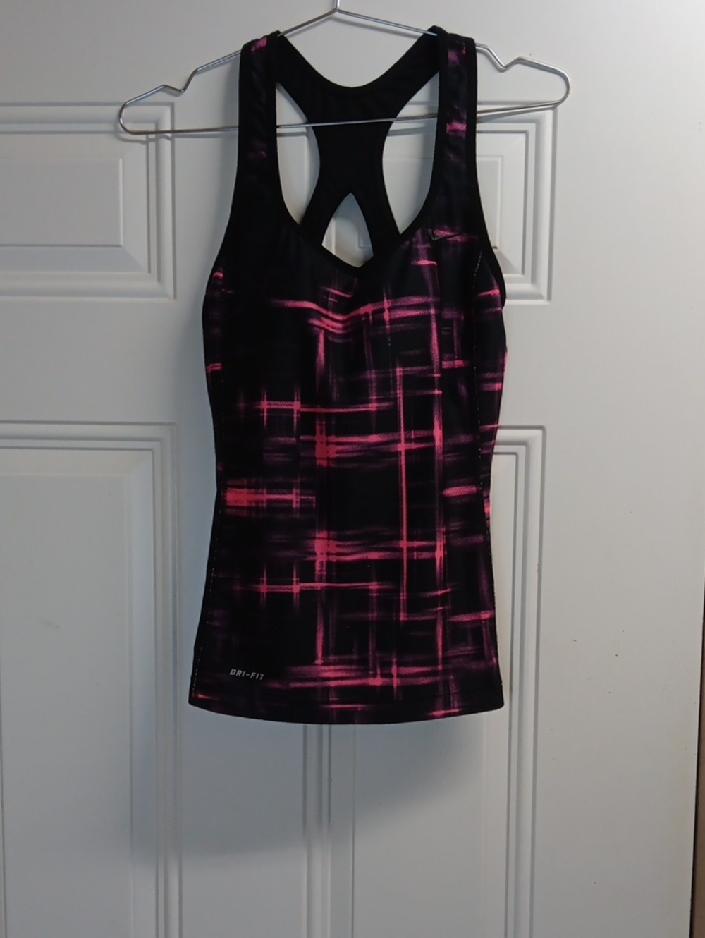 Nike Black Tank Top with Pink Pattern Racerback